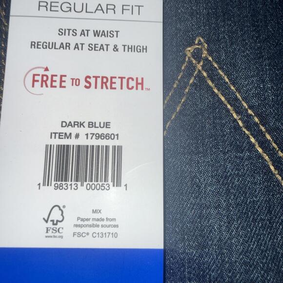 WRANGLER Men's Regular Fit Jeans Stretch - Dark Blue 36 x 30 New - Picture 3 of 4